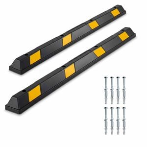 Costway 2x 1.8m Rubber Parking Curb Wheel Driveway Stopper Block Garage