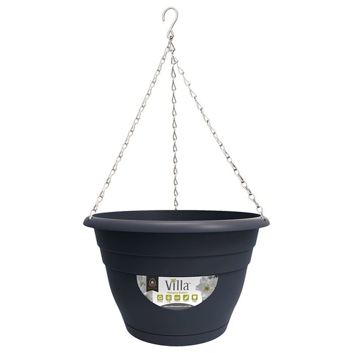 Northcote Pottery 30 x 30 x 30cm Graphite Villa Hanging Basket