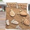 3D Beach Footprints 220 Bed Pillowcases Quilt King Size