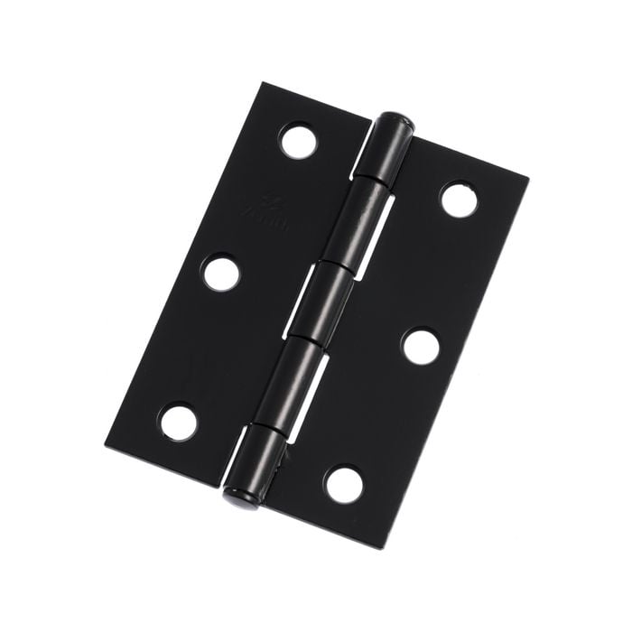Lane 85mm Black Matte Fixed Pin Hinge Butt - 2 Pack