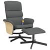 vidaXL Massage Recliner Chair with Footstool Single Sofa Dark Grey Fabric