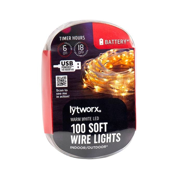 Lytworx Warm White Battery Operated Soft Wire Lights - 100 Pack