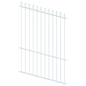 ProtectorAl 0350-1200W x 1800H Pearl White Spear Top Pool Fence Panel Raked Up to 15º