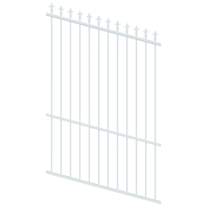 ProtectorAl 0350-1200W x 1800H Pearl White Spear Top Pool Fence Panel Raked Up to 15º