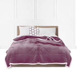 SOGA Light Purple Thick Flannel Throw Blanket 200x220cm