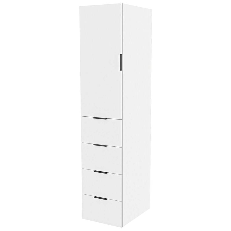 Lugna 2048 x 450 x 580mm White Hanging 4 Drawer 1 Left Hand Door Cabinet - White