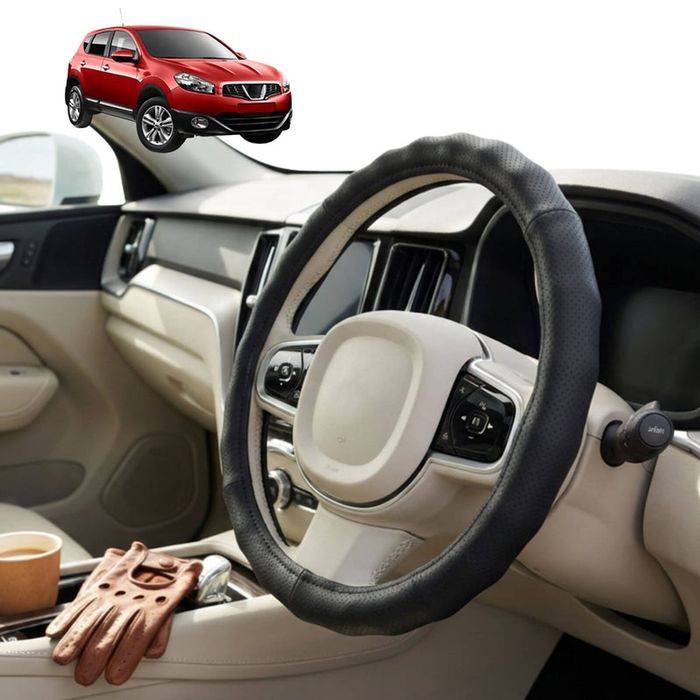Australian Goose Steering Wheel Cover for Nissan Dualis 2007 - 2014 (J10) Circle Black