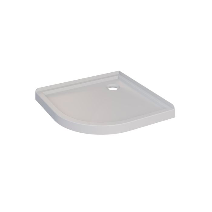 Stein 1000 x 1000mm White Curved Acrylic Offset Waste Tray