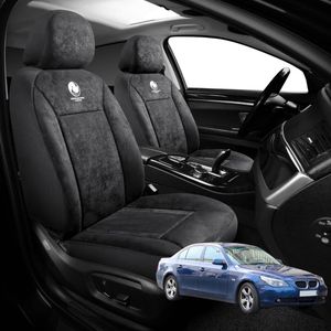 Australian Goose Edition Front Seat Covers for BMW 5 Series 2003 - 2010 (E60 E61) - Suede, Universal Fit - Black