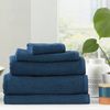 5pc Renee Taylor Cobblestone Hand/Bath Towel/Mat Set 650 GSM Cotton Ribbed Ink