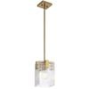 Telbix Pelion Modern Pendant Hanging Lamp Light Metal Glass Antique Gold Clear Polished