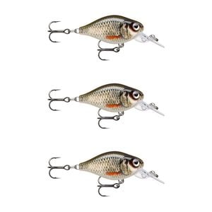 3x Rapala 3.5cm X Light Crank Mid Run Crankbait Fishing Lures - Roach