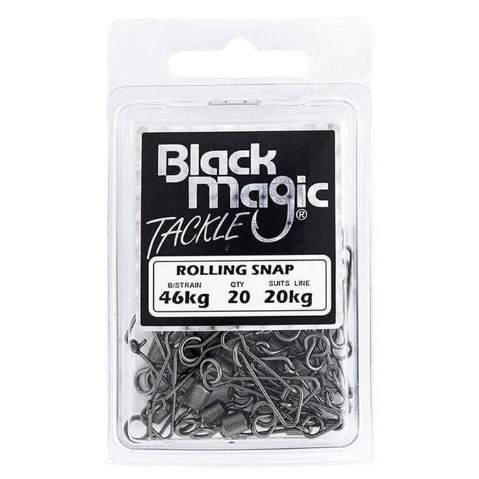 Black Magic Rolling Swivel With Snap Economy Pack 20kg (46kg Breaking Strain)