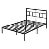 Levede Double Bed Frame Upholstered Adjustable Headboard White