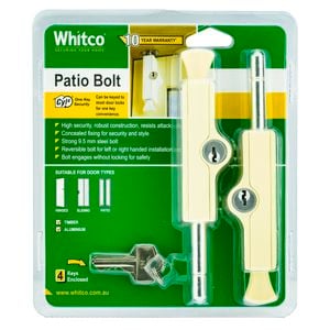Whitco Primrose CYL4 Patio Bolt - 2 Pack