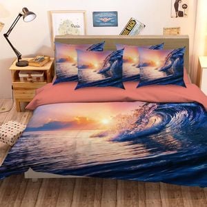 3D Sea Wave 183 Bed Pillowcases Quilt King Single Size