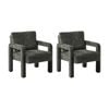 Oikiture Set of 2 Armchair Velvet Accent Chairs 1 Seater Lounge Sofa Chair