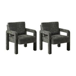 Oikiture Set of 2 Armchair Velvet Accent Chairs 1 Seater Lounge Sofa Chair