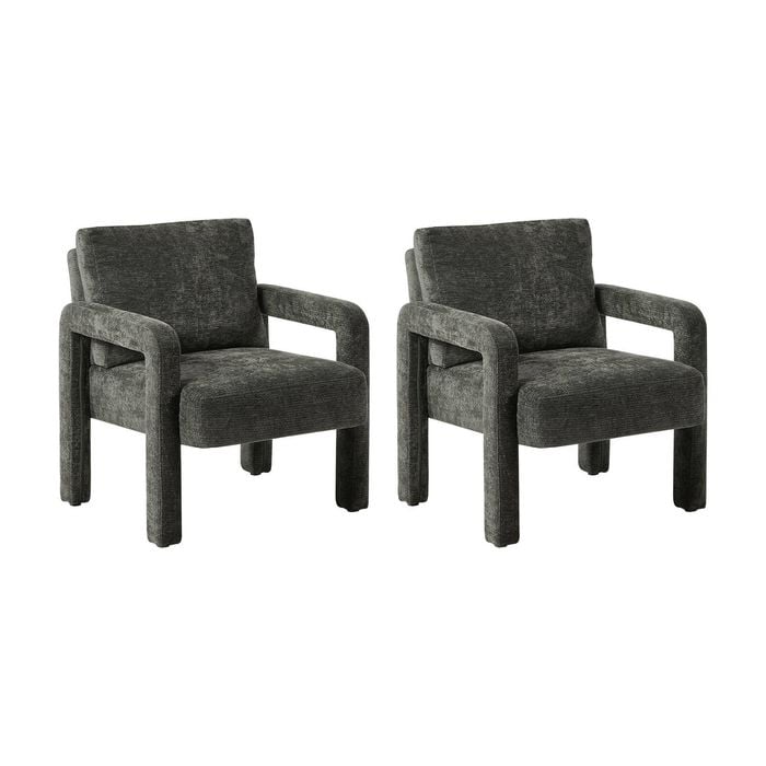 Oikiture Set of 2 Armchair Velvet Accent Chairs 1 Seater Lounge Sofa Chair