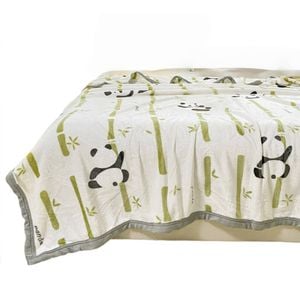 Catzon 200x230cm Throw Blanket For Couch Cozy Fleece Flannel Blanket Machine Washable-panda