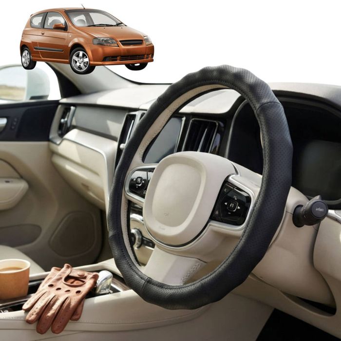 Australian Goose Steering Wheel Cover for Holden Barina 2005 - 2011 (TK) Circle Black