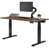 Desky Dual Sit to Stand Jarrah Legno Melamine Desk 1800x750mm Matte Black Height Adjustable Legs