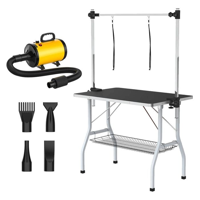 Advwin Pet Grooming Table Dog Cat Salon Table + Pet Hair Dryer