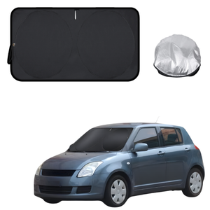 Front Windscreen Sun Shade for Suzuki Swift 2004 - 2010 (Manual) - Standard 150 x 85 cm - Black