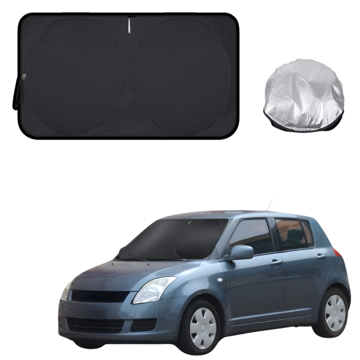 Front Windscreen Sun Shade for Suzuki Swift 2004 - 2010 (Manual) - Standard 150 x 85 cm - Black
