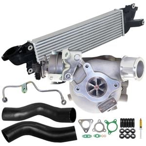 Upgrade Billet Turbo Charger With 50mm Intercooler & Hoses And Genuine Oil Feed Pipe For Mitsubishi Triton Mq 4n15 2.4l