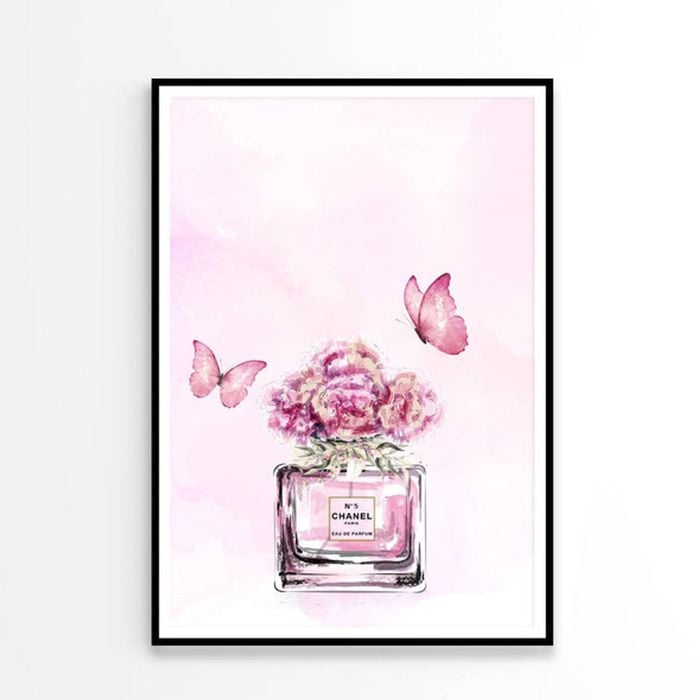 Pink Floral Perfume Butterflies   Print 100% Australian Made 90x120cm  (Poster)