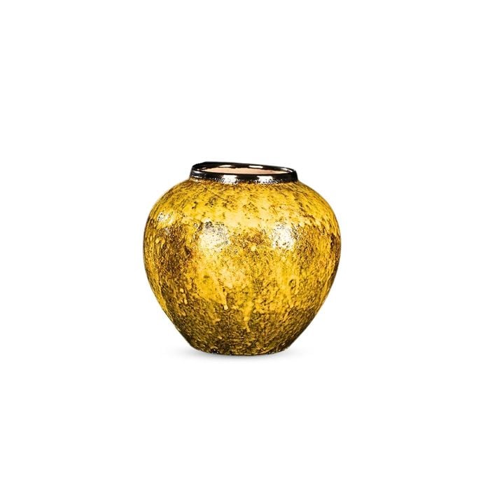 SOGA 21x22cm Ceramic Vase – Yellow