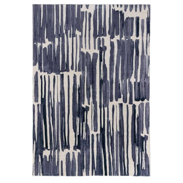 Loopsie-230cm X 160cm-riya Grey And Ivory Striped Washable Rug