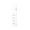 Lugna 2048 x 450 x 380mm White 3 Shelf 4 Drawers Left Hinged Door Storage Cabinet - White