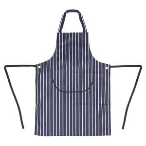 Whites Butchers Stripe Pocket Bib Apron Blue/white 710x960mm Commercial Kitchen Clothing