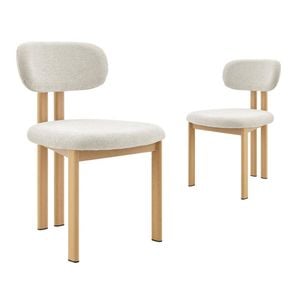 Hilda Dining Chairs Pair (Set of Two) Cream and Oak
