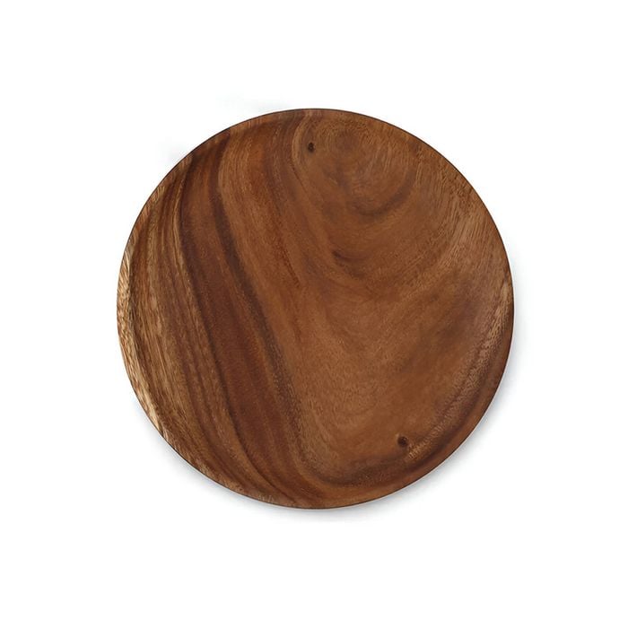 Anygleam Light Brown 4pcs Wooden Plate Serving Tray Food Kitchen Tableware