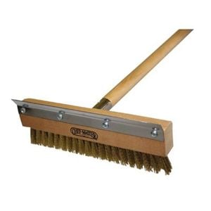 Classic Pizza Oven Brush Brass Bristles Stainless Steel Scraper Blade Pizza Oven Accessory Cleaning Tool
