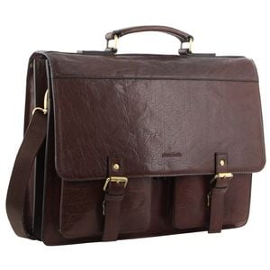 Pierre Cardin Men's Leather Business/computer Shoulder Bag 39x31cm Brown