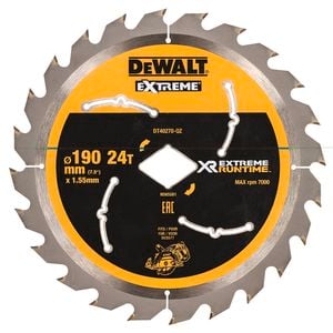 DeWALT 190mm x 24T Extreme Runtime Diamond Bore Circular Saw Blade
