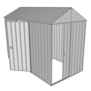 Build-a-Shed 1.5 x 3.0 x 2.3m Front Gable Dual Door Narrow Shed - Zinc