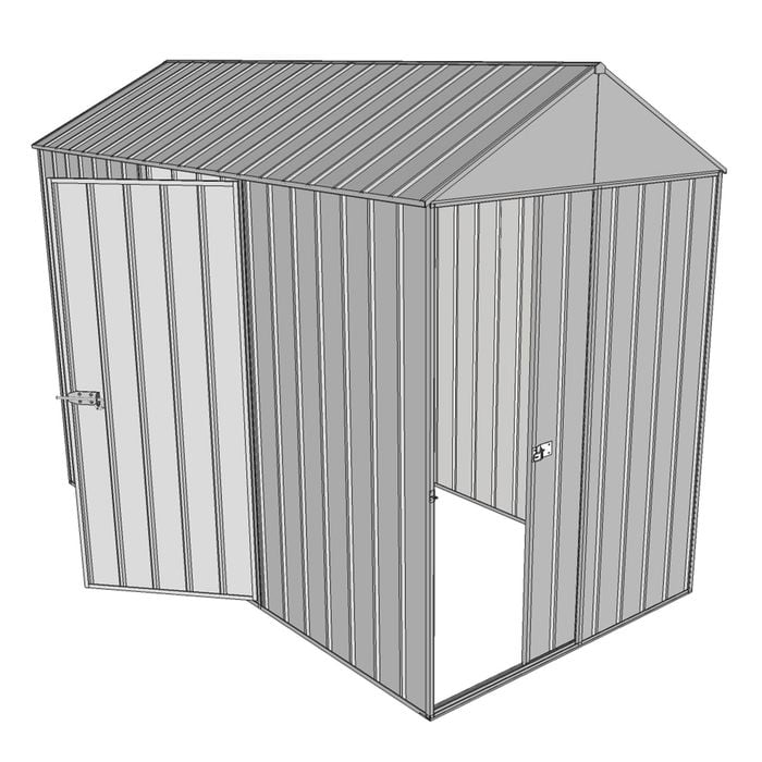 Build-a-Shed 1.5 x 3.0 x 2.3m Front Gable Dual Door Narrow Shed - Zinc