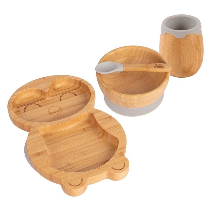 Tiny Dining 4pc Bamboo Penguin Baby Feeding Set with Suction Cup