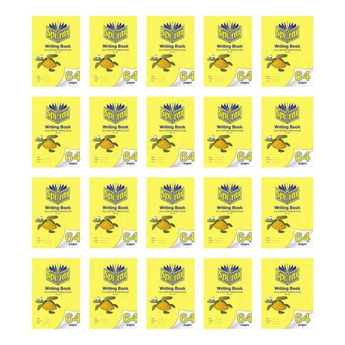 20x Spirax 163 Writing Book 33.5x24cm 64 Pages 24mm Dotted Thirds Yellow