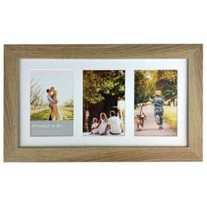 Frankie & Me Wooden Collage 4x6'' Triple Picture Frame Home/Office Decor Oak