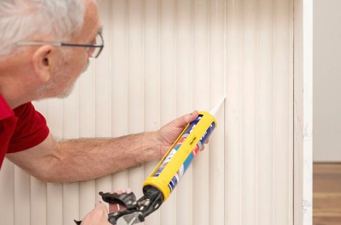 Fill the gaps and joins using a caulking gun