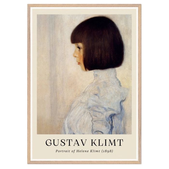 Galrie Gustav Klimt's Timeless Portrait of Helene Klimt - Art Nouveau Masterpiece Print, Wood Frame, A0 84 x 119cm (33 x 47inch)
