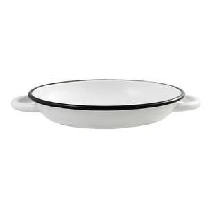 Urban Style Enamelware 24cm Ragout Plate w/ Black Rim - White
