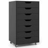 Costway 7-drawer Storage Cabinet Filing Dresser Chest 4 Caster Black
