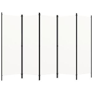 vidaXL 5-Panel Room Divider Panel Privacy Screen Partition Living Room White